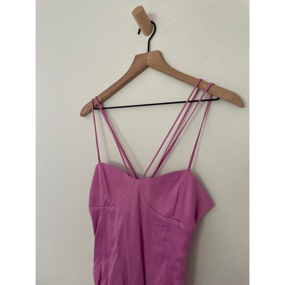 NWT Zara Satin Corset Bodysuit Medium Pink Purple Silky Balletcore Feminine - Picture 5 of 11